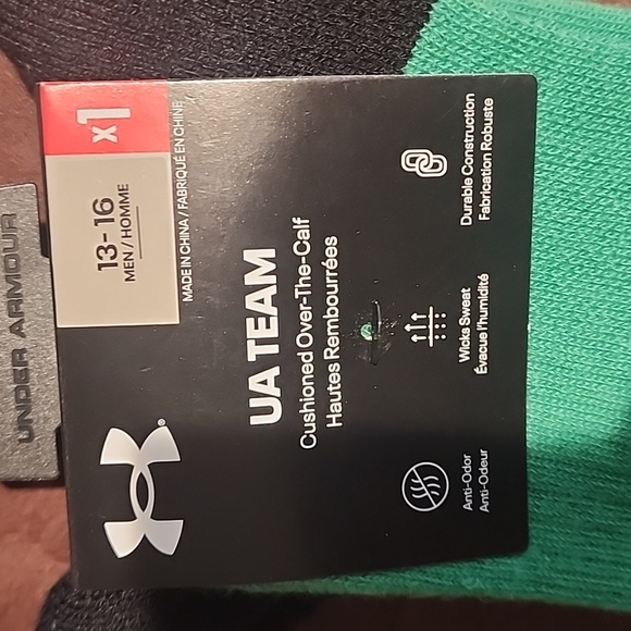 2 pairs UNDER ARMOUR mens size 13 16 cushioned arch support over the calf socks - Picture 3 of 5